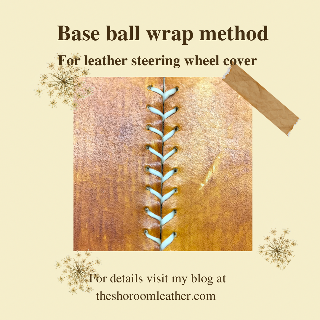 How to thread leather steering wheel cover with base ball pattern