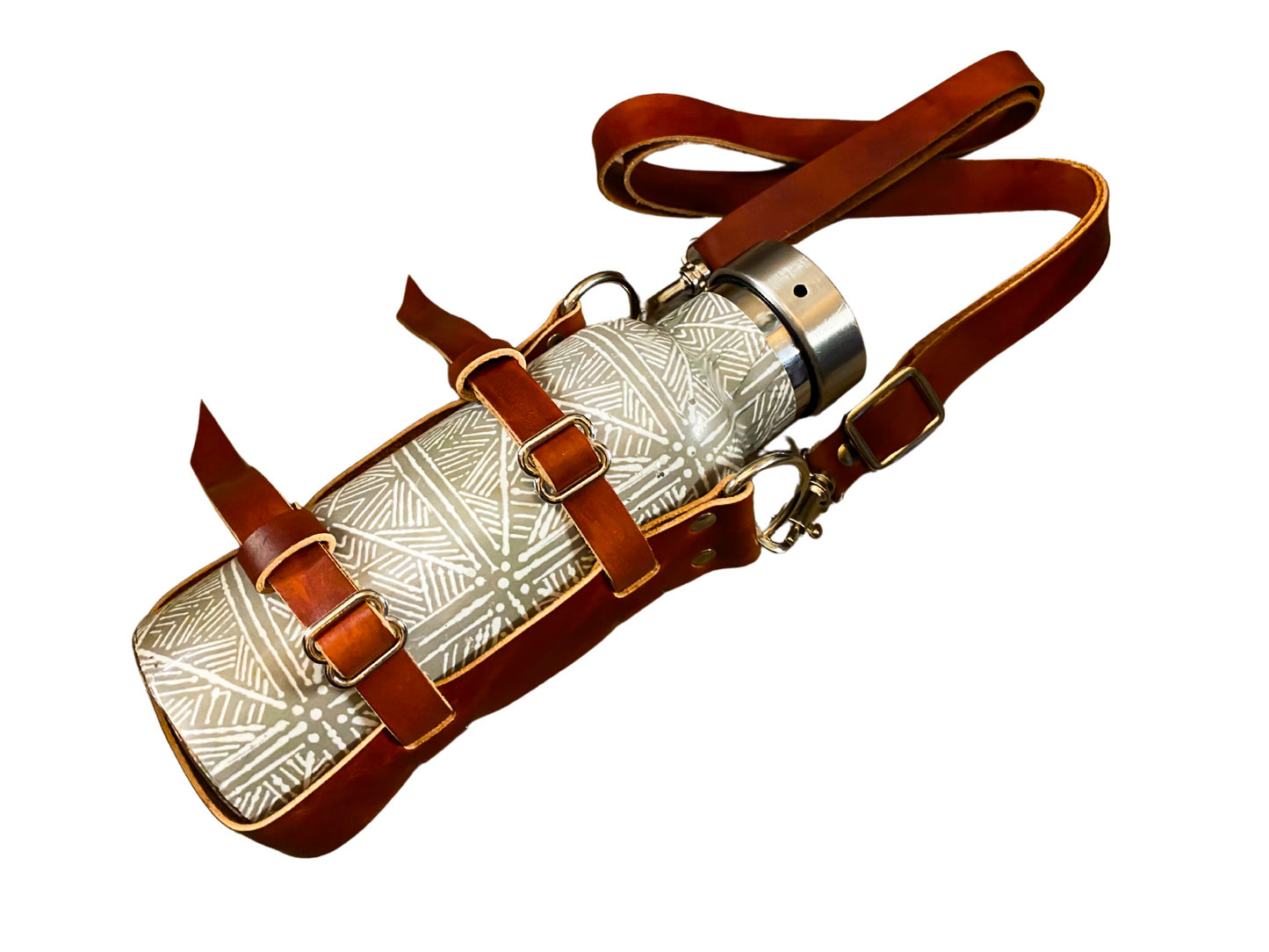 Wanderer's leather water bottle sling