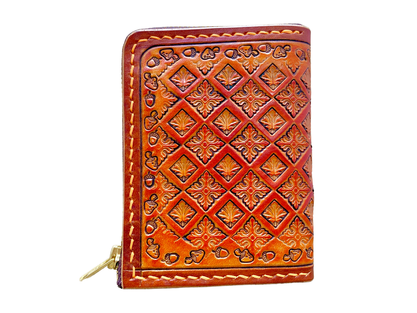 "Autumn leaves" Nature inspired leather zip wallet