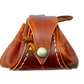 Mini foraging leather belt pouch with string