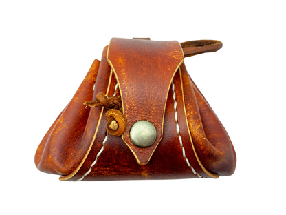 Wild child's Mini foraging leather belt pouch with leather string