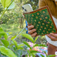 Nature inspired leather phone wallet - Green Nature