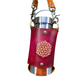 Flower of life - leather water bottle / travel mug sling