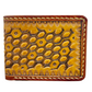 "Bee hive summer" nature inspired Slim leather Bi-fold wallet