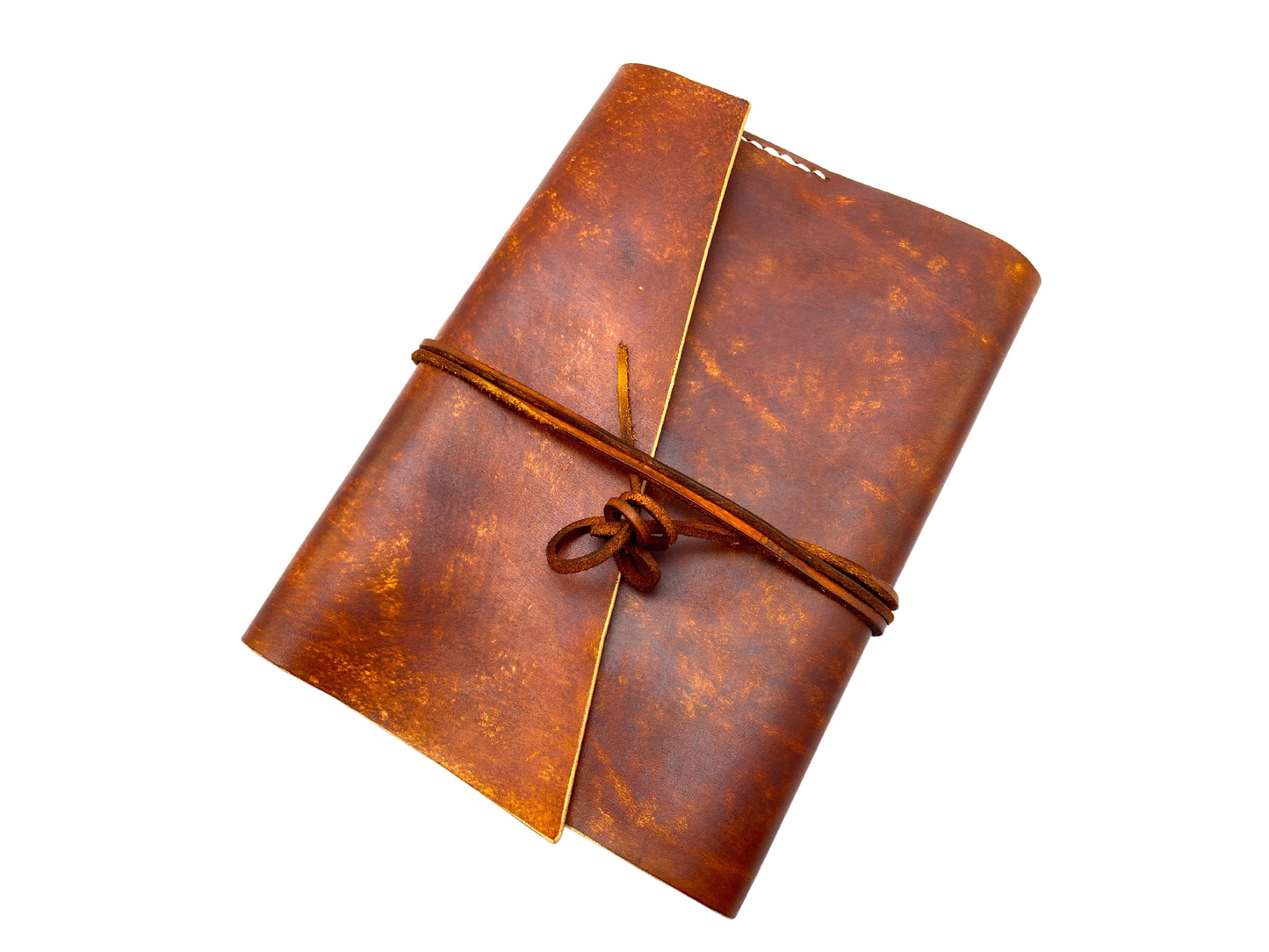 Hand dyed leather travel journal cover