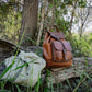 Hand embossed full leather backpack