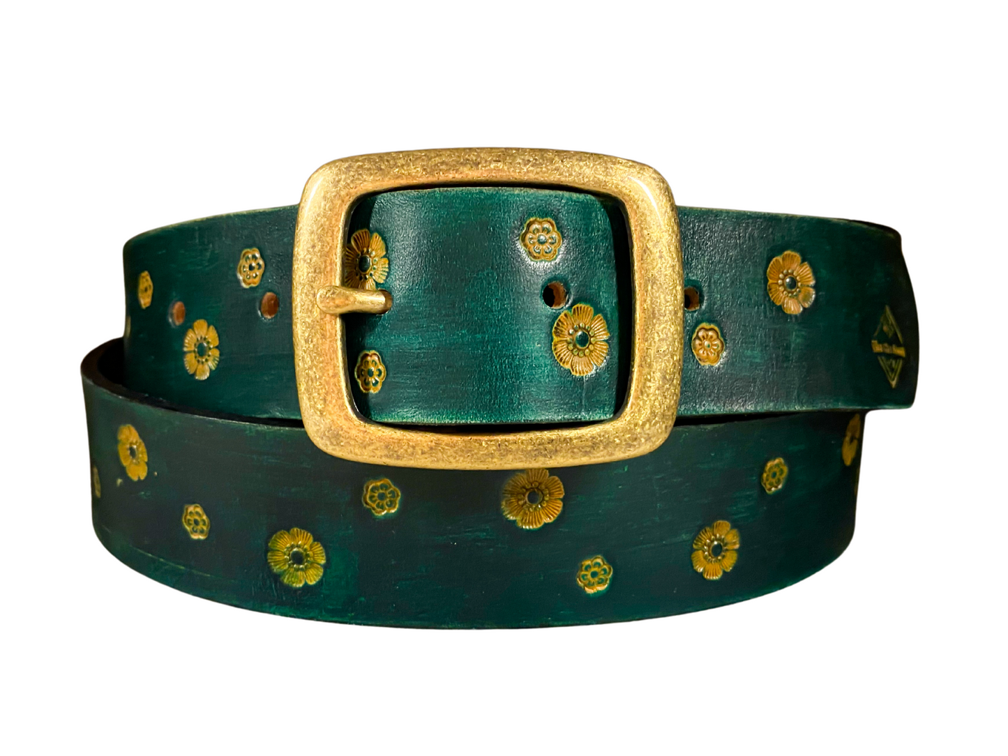 Wild explorer's custom leather belt - Flowers