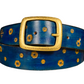 Wild explorer's custom leather belt - Flowers