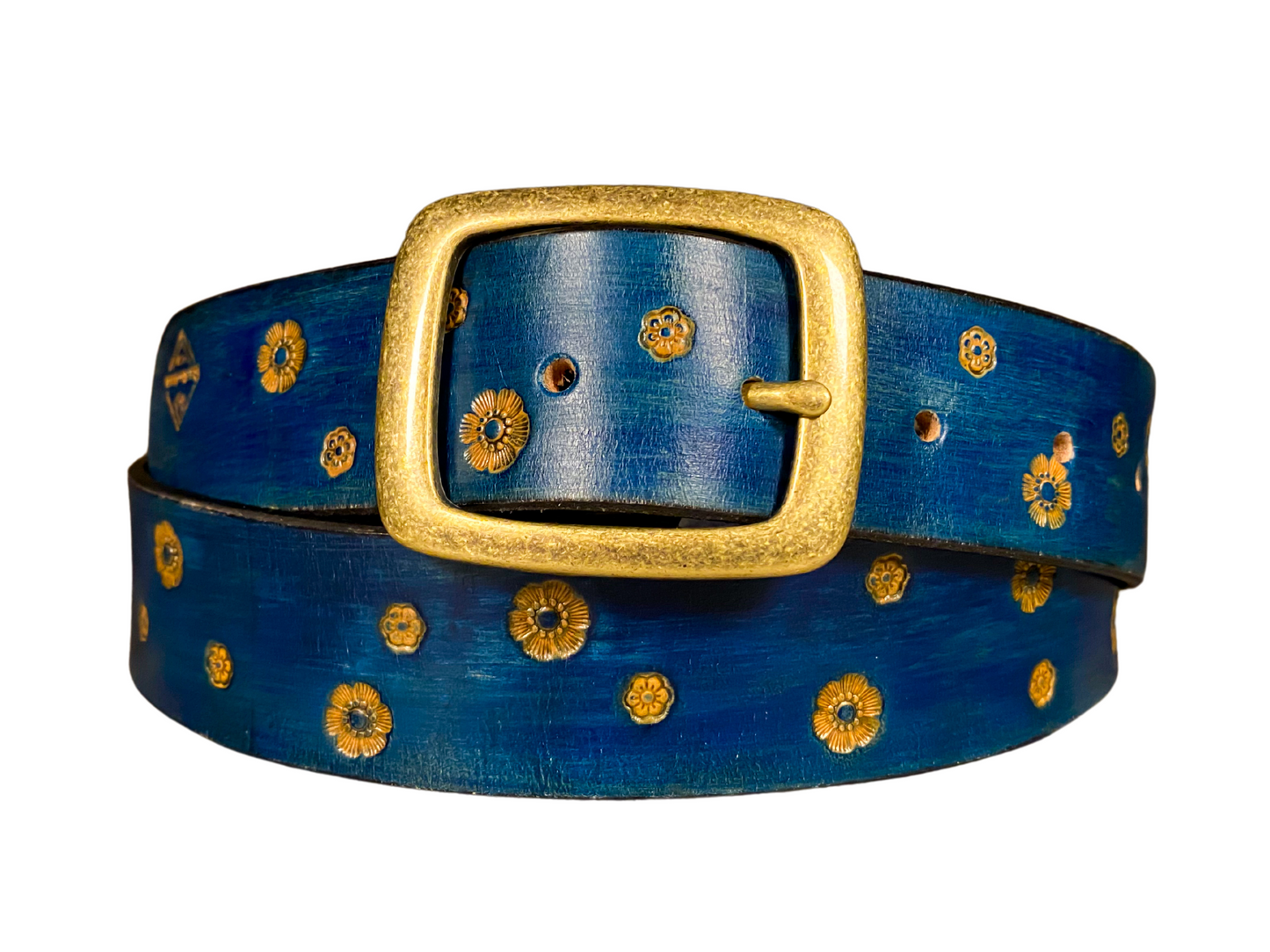 Wild explorer's custom leather belt - Flowers