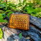 "Bee Hive Summer" Nature inspired leather zip wallet