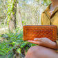 "Autumn leaves" nature inspired zip long wallet purse