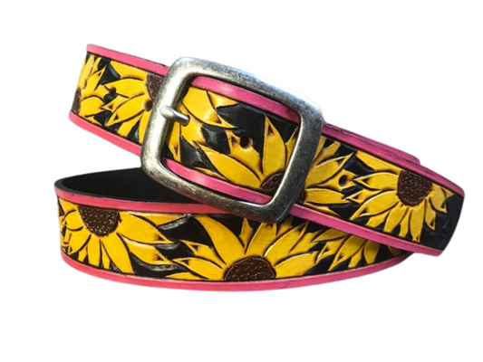 Hand painted Sunflower belt