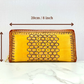 "Bee hive Summer" nature inspired round zip leather long wallet purse