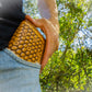 "Bee Hive Summer" Nature inspired leather zip wallet