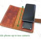 Hand dyed minimalist style leather phone case