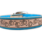 "Paw Prints" Hand carved wide dog collar - Medium - Large