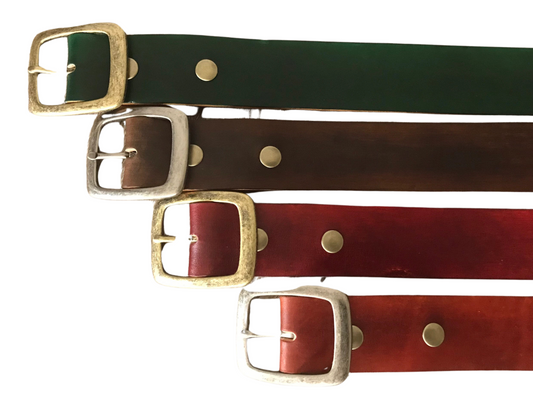 Hand dyed minimalist leather belt