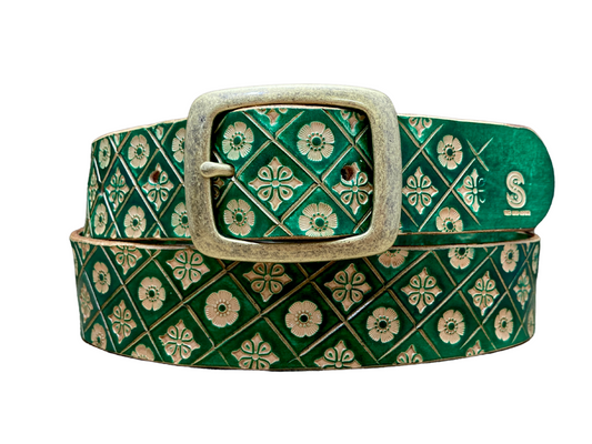 Handcrafted adventure belt - Green nature