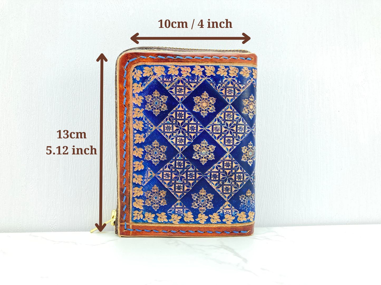 "Blue Ice" L-zipped functional wallet