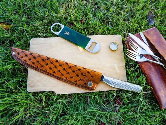 Hand tooled leather Kitchen sheath - Upholstery