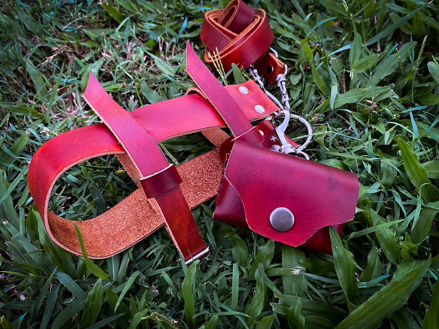 Wanderer's leather water bottle sling