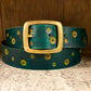 Wild explorer's custom leather belt - Flowers