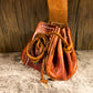 Wild child's Mini foraging leather belt pouch with leather string