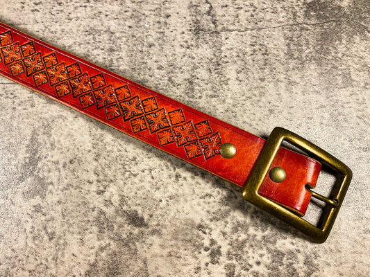 Wild explorer's leather belt - Autumn leaves