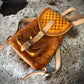 Hand embossed full leather backpack