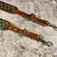 Adventurers full grain leather camera strap - green nature