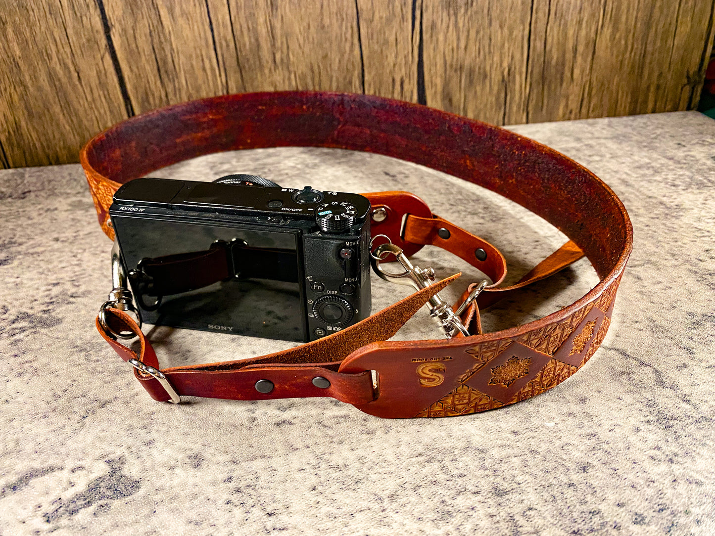 Full leather artisan camera strap