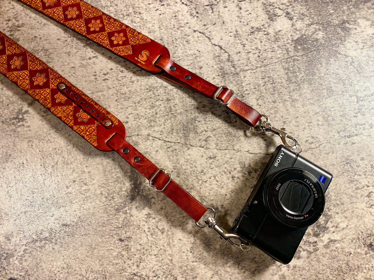 Full leather artisan camera strap