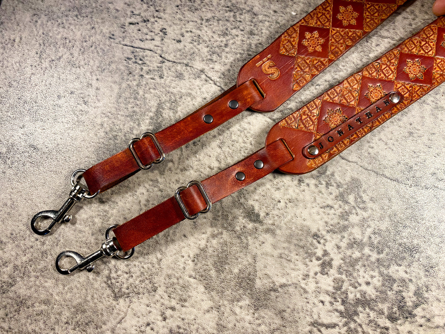 Full leather artisan camera strap