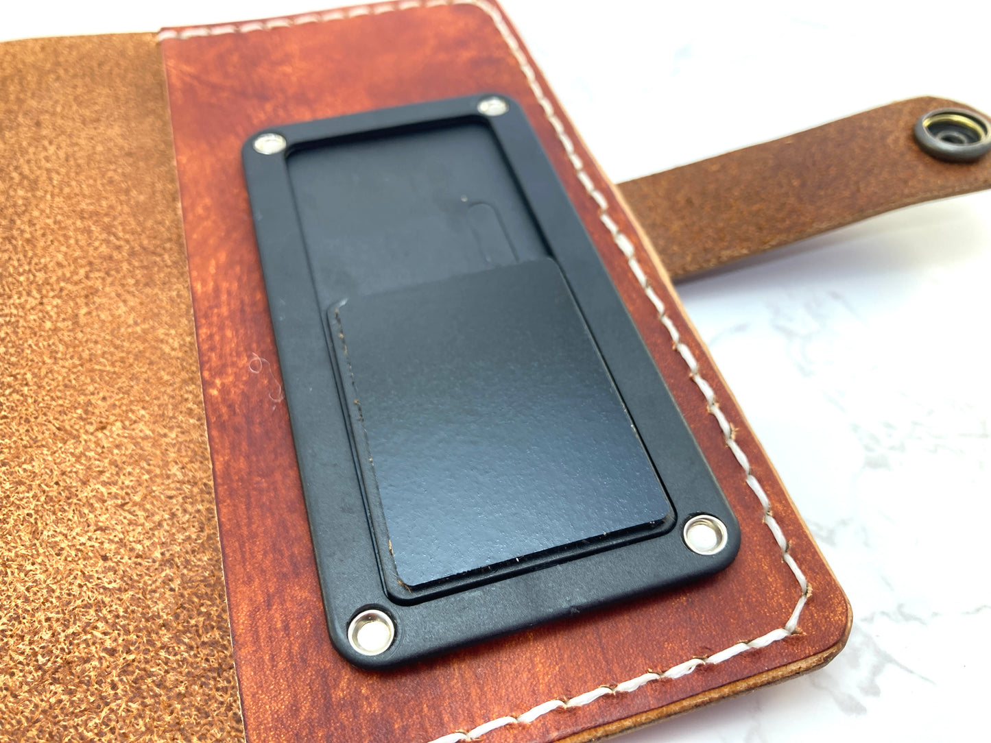 Hand dyed minimalist style leather phone case