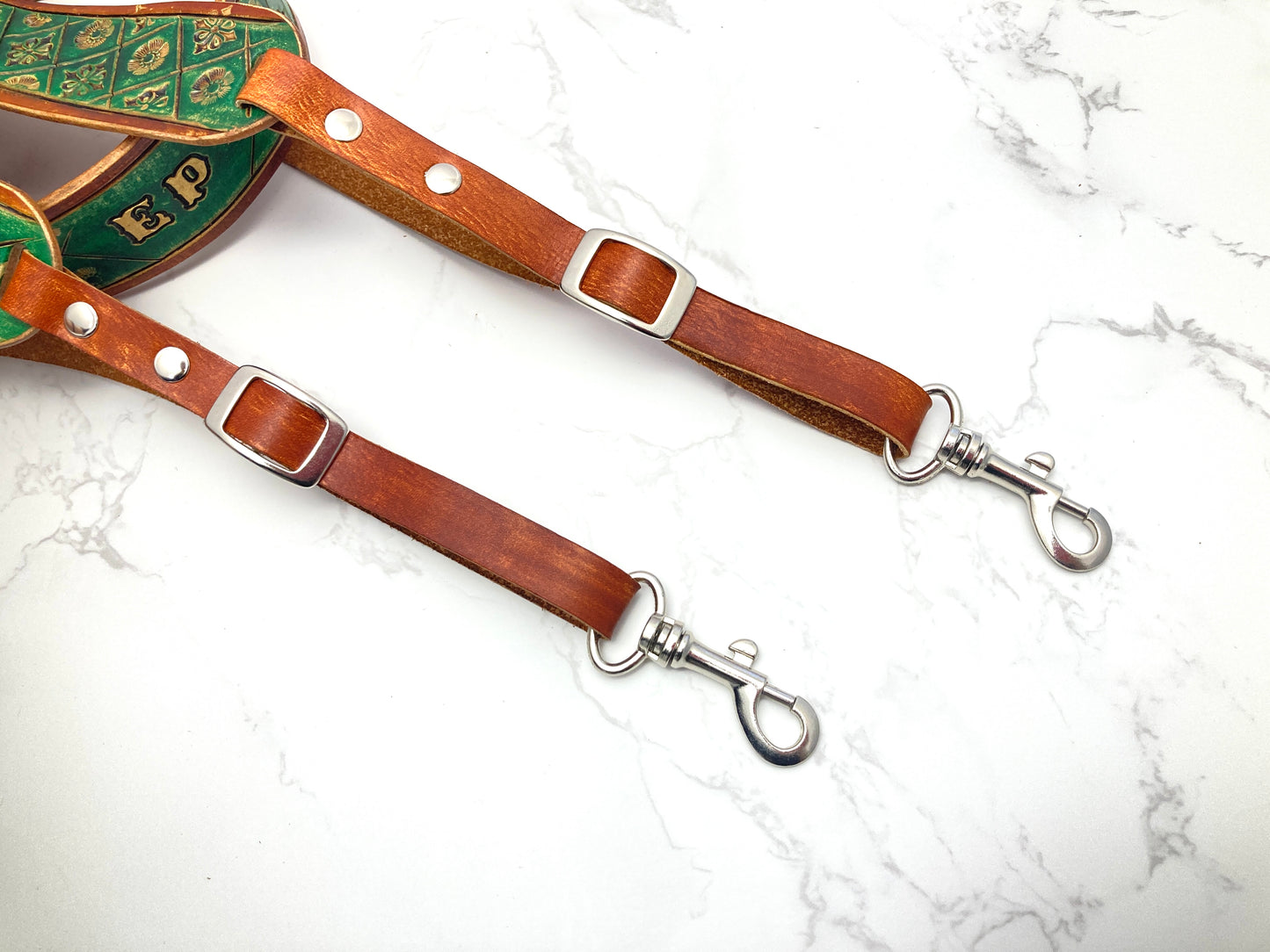 Nature inspired custom leather camera strap