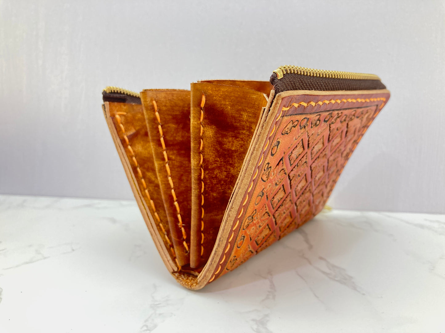 "Autumn leaves" L-zipped functional wallet