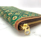 "Green Nature" nature inspired leather zip long wallet purse