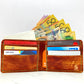 "Autumn leaves" nature inspired Slim Bi-fold leather wallet