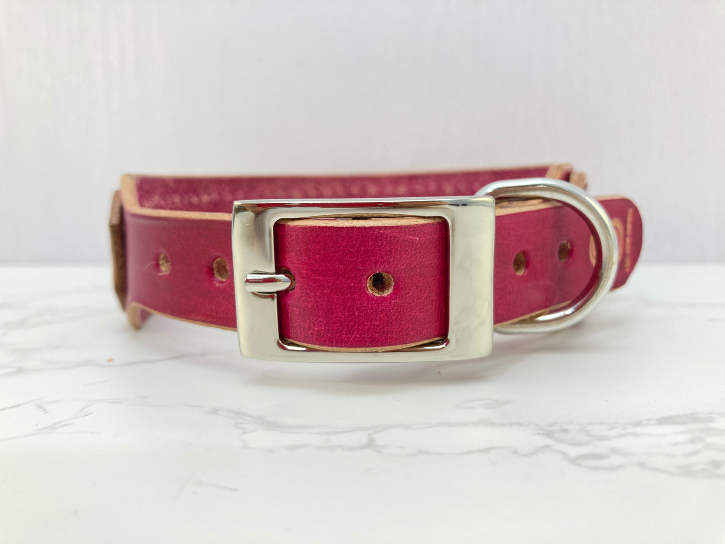 Hand embossed double layered dog collar - Medium - Large