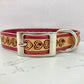 "Love heart" Hand carved narrow dog collar - Small - Medium