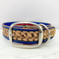 "Basket Weave" Hand carved wide dog collar - Medium - Large