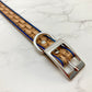 "Basket Weave" Hand carved narrow dog collar - Small - Medium