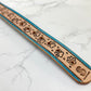 "Paw Prints" Hand carved wide dog collar - Medium - Large