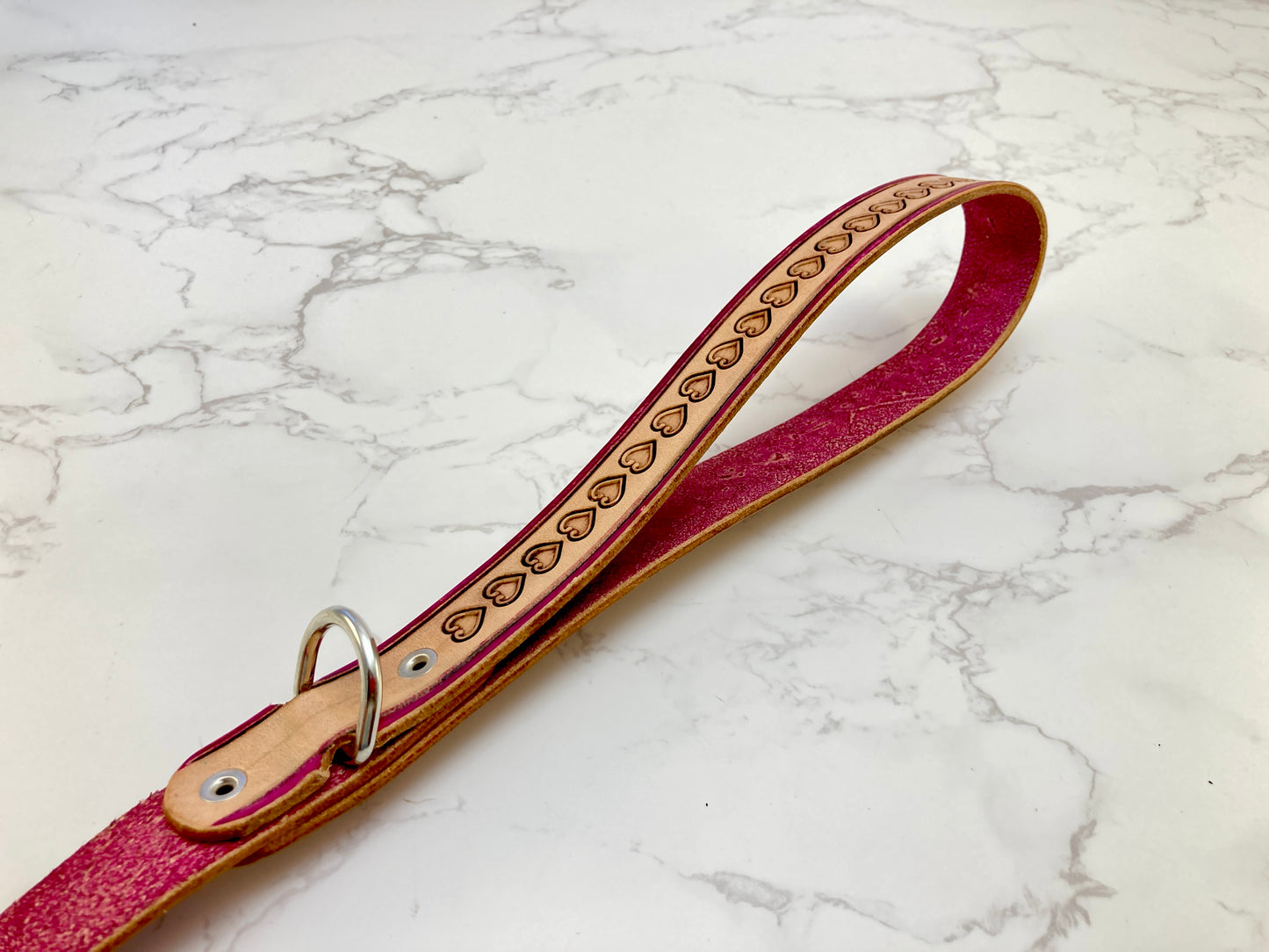 "Love heart" Hand carved Dog collar leash