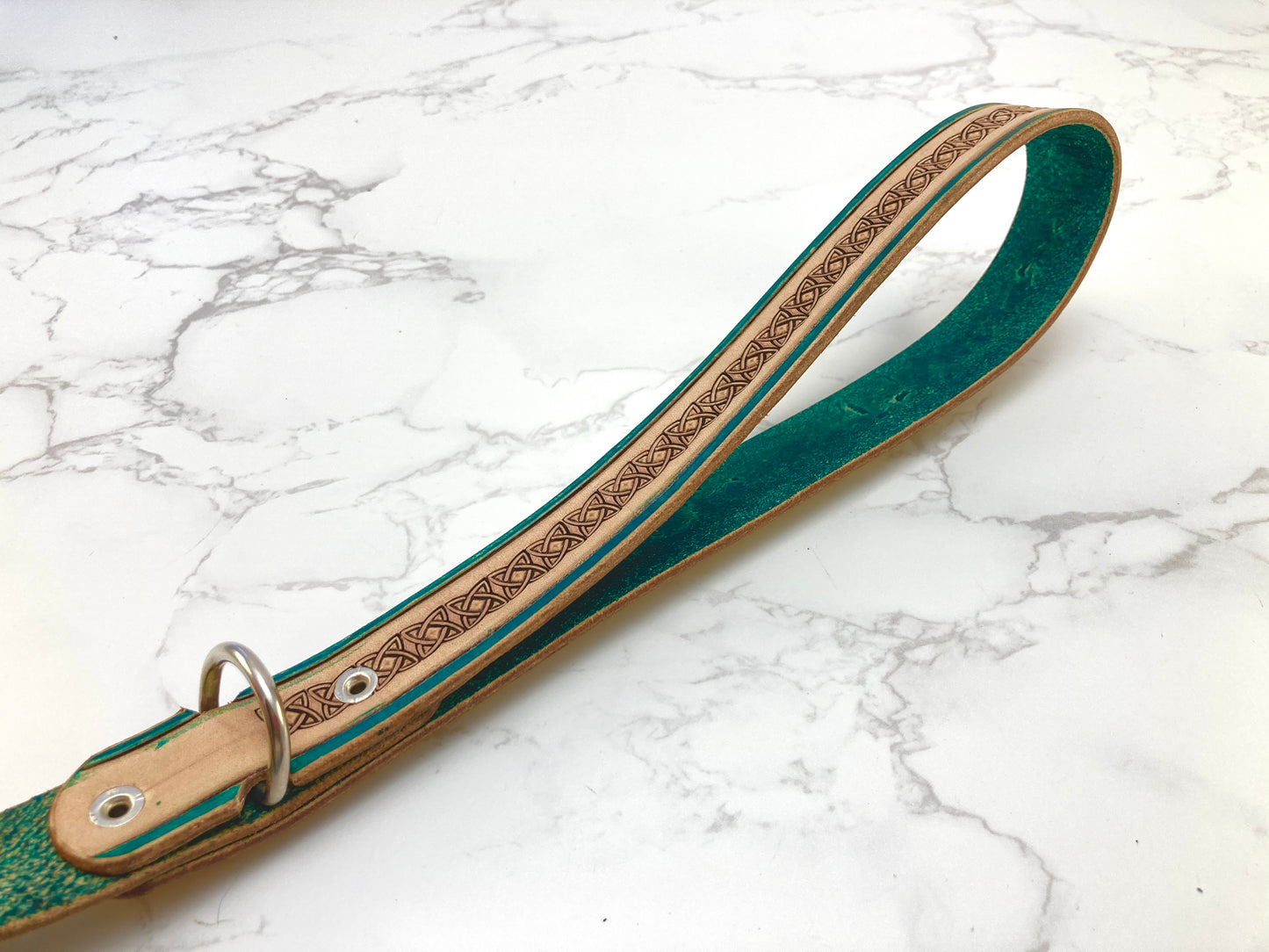 "Celtic knots" Hand carved Dog collar leash