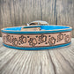 "Paw Prints" Hand carved wide dog collar - Medium - Large