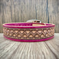 "Love heart" Hand carved wide dog collar - Medium - Large