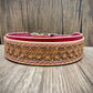 "Love heart" Hand carved double layered dog collar - Medium - Large