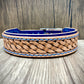 "Basket Weave" Hand carved double layered dog collar - Medium - Large