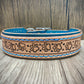 "Paw Print" Hand carved double layered dog collar - Medium - Large